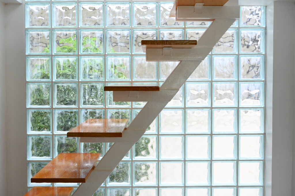 Glass Block Window and Stairs