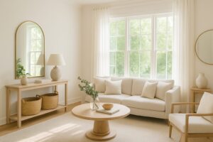 natural light filled living room